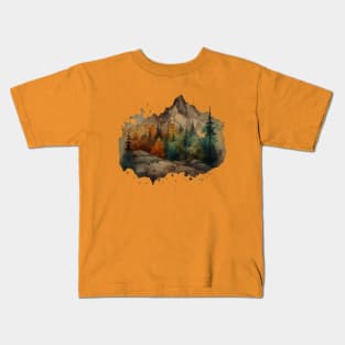 Watercolor Painting of Mountains Kids T-Shirt